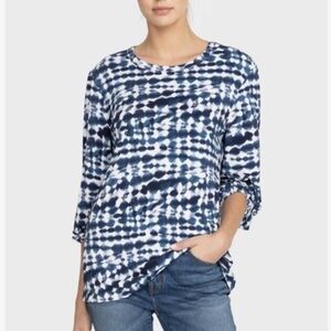 Johnny Was Top Size XS 3/4 Sleeves Tie Dye Puffy Sleeve Tee Boho